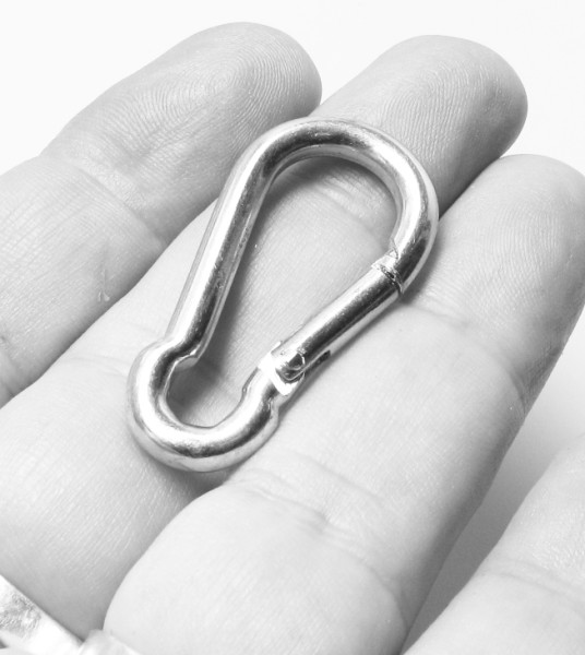 Karabinerhaken silber - 4x40mm - Pack-of-4