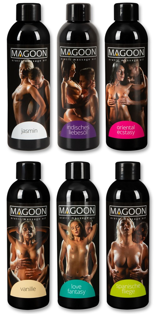 Magoon Erotic Massage Oil – 6 Sorten, 50 ml bis 200 ml & 6er-Sets