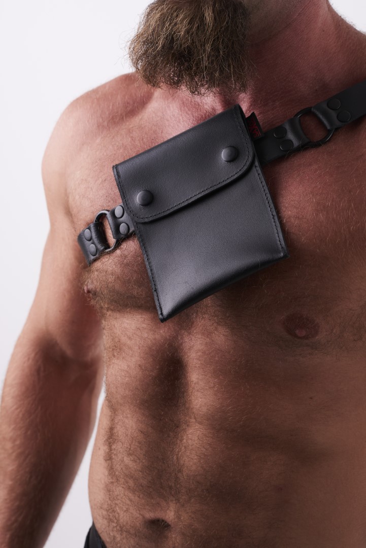 Leder Gürteltasche Schwarz